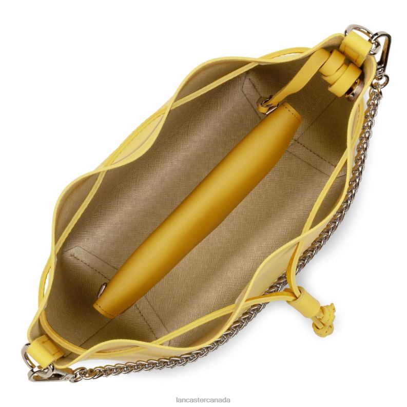 Women Small Bucket Bag Pur & Element City 4J6H520 Bag Poussin-In-Champagne Lancaster Paris