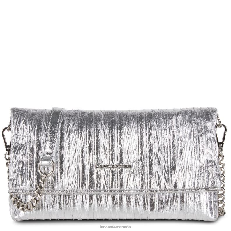 Women Clutch Ceremonie Satin Drape 4J6H1185 Bag Argent Lancaster Paris