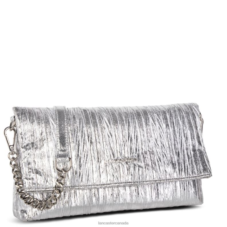 Women Clutch Ceremonie Satin Drape 4J6H1185 Bag Argent Lancaster Paris