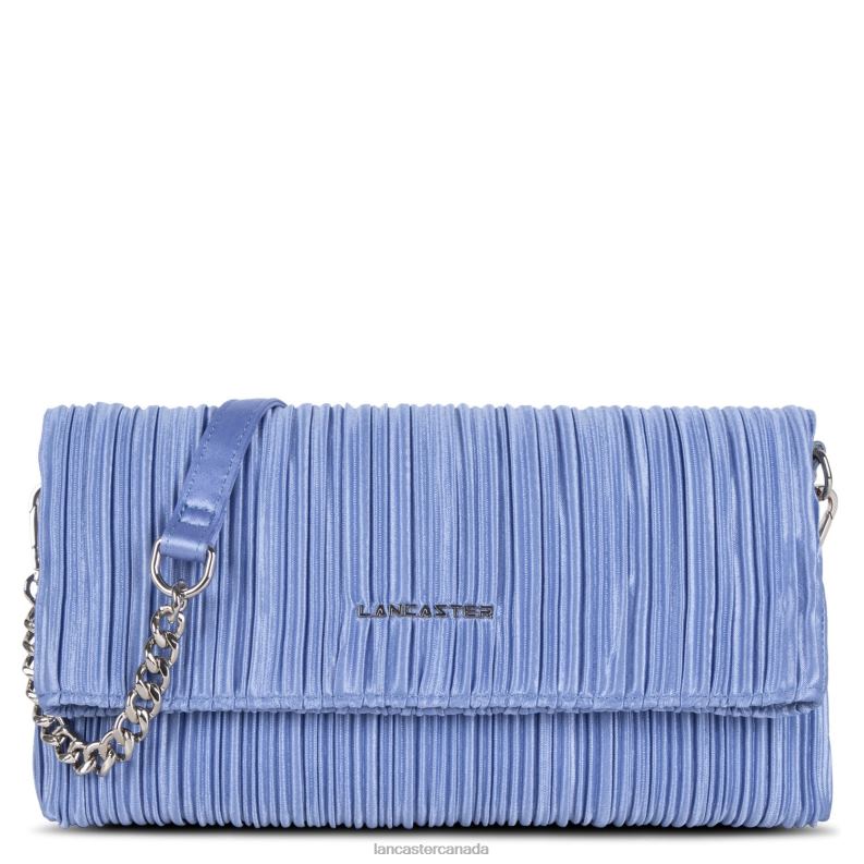 Women Clutch Ceremonie Satin Drape 4J6H1186 Bag Bleu Azur Lancaster Paris