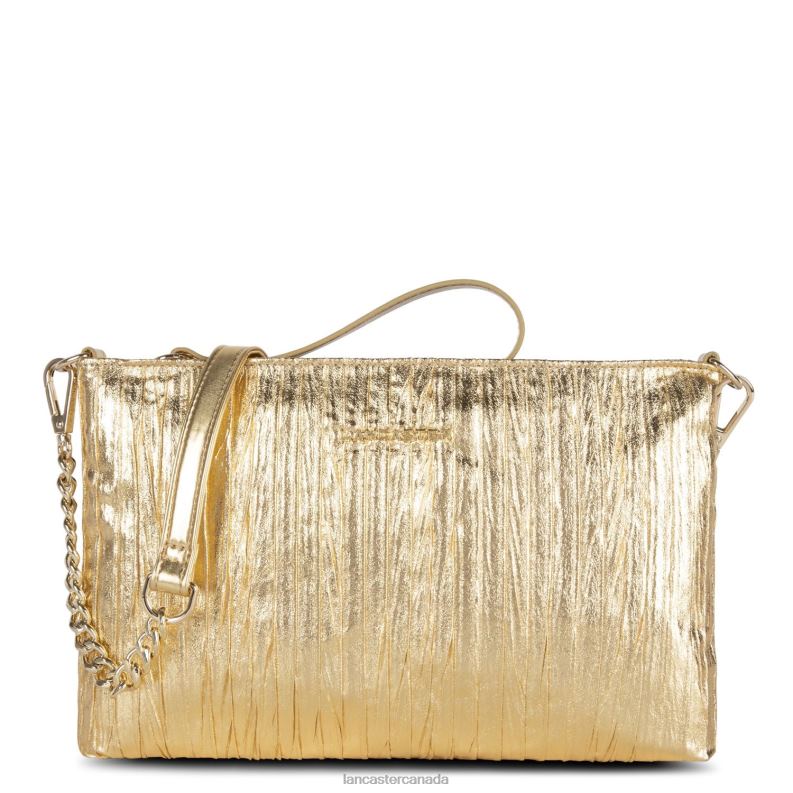 Women Clutch Ceremonie Satin Drape 4J6H1194 Bag Or Lancaster Paris