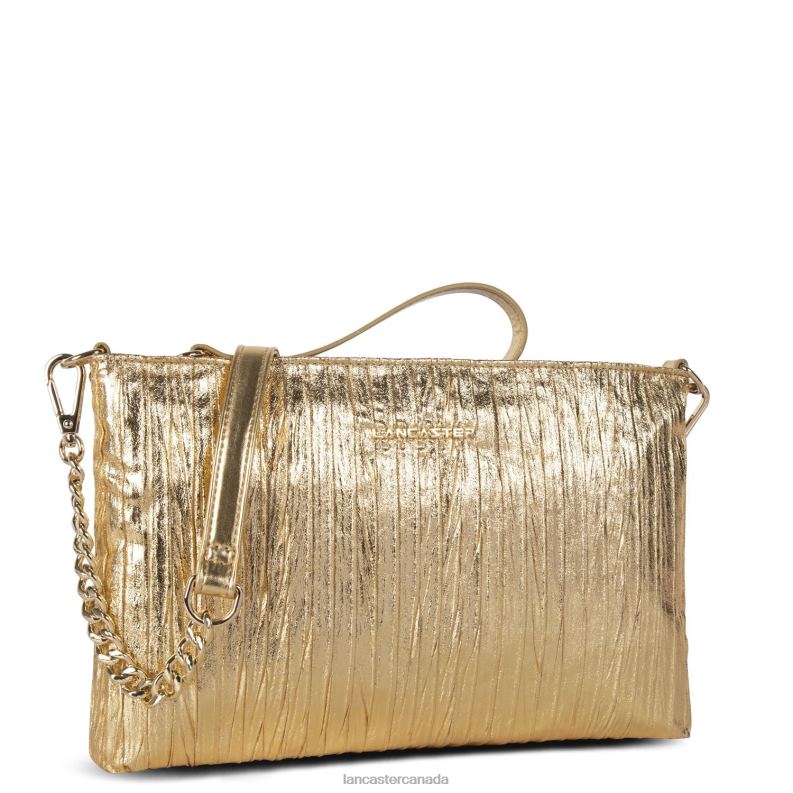 Women Clutch Ceremonie Satin Drape 4J6H1194 Bag Or Lancaster Paris