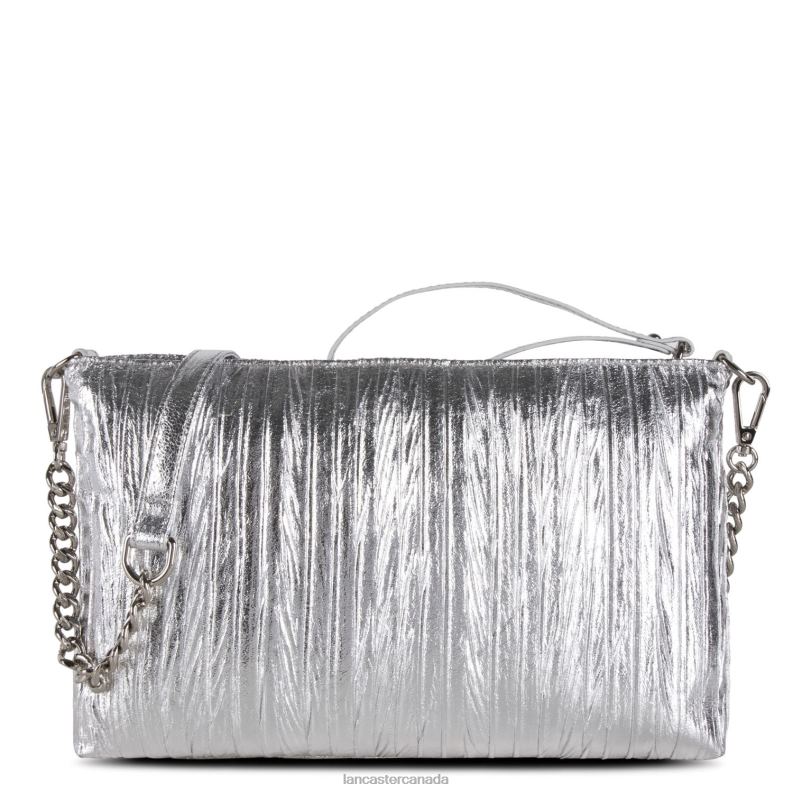 Women Clutch Ceremonie Satin Drape 4J6H1195 Bag Argent Lancaster Paris
