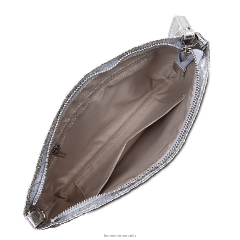 Women Clutch Ceremonie Satin Drape 4J6H1195 Bag Argent Lancaster Paris