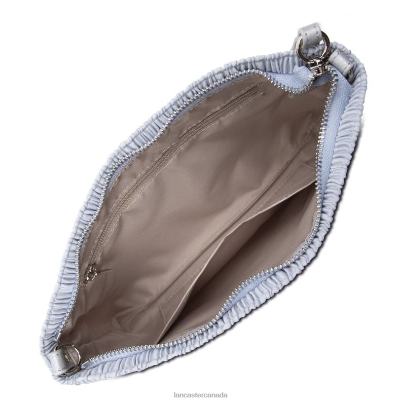 Women Clutch Ceremonie Satin Drape 4J6H1197 Bag Gris Clair Lancaster Paris