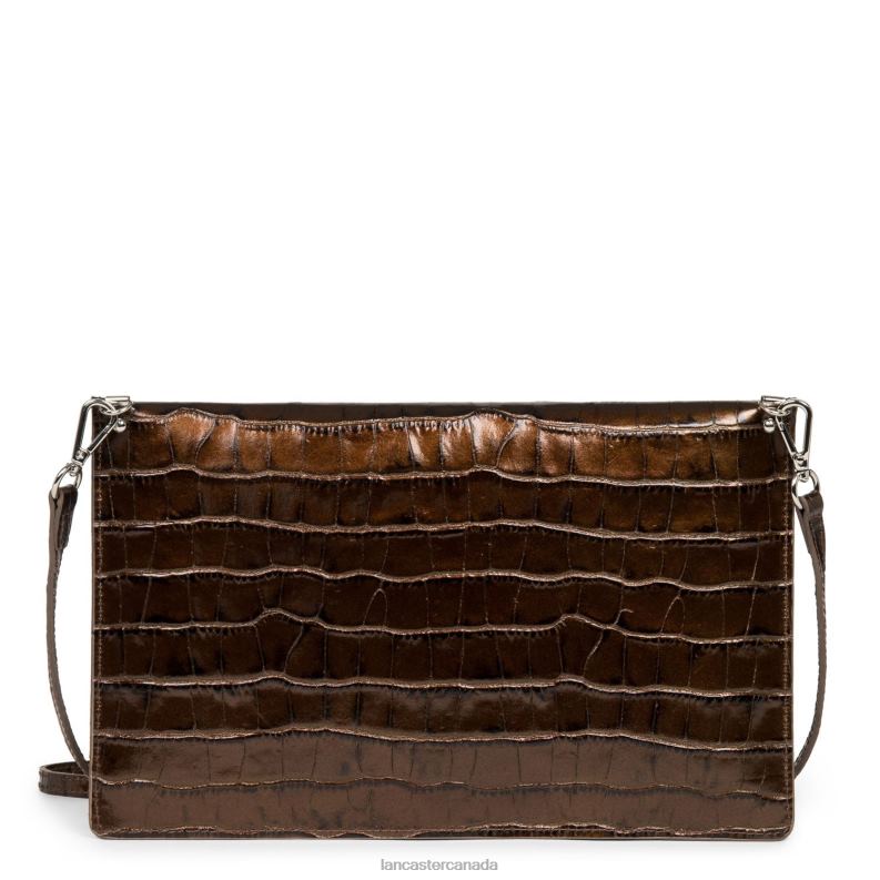 Women Clutch Exotic Croco 4J6H1163 Bag Bronze Lancaster Paris