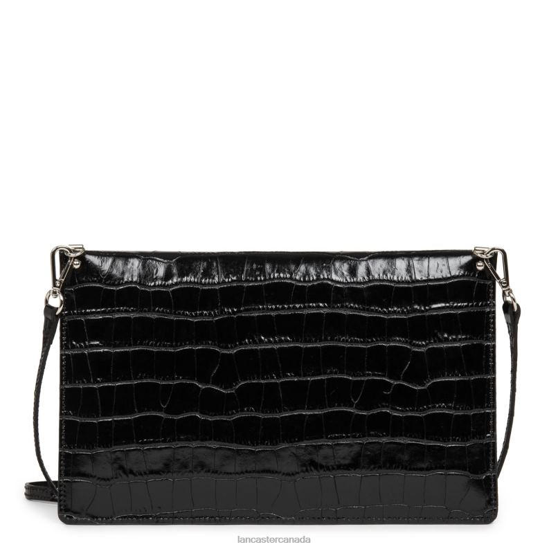 Women Clutch Exotic Croco 4J6H1165 Bag Noir Lancaster Paris