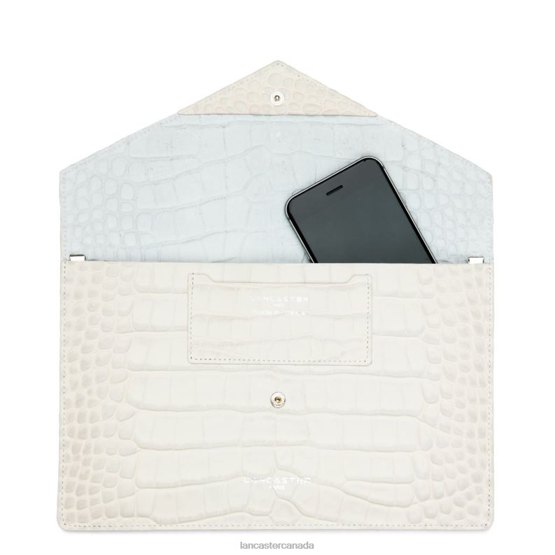 Women Clutch Exotic Croco 4J6H1169 Bag Beige Lancaster Paris