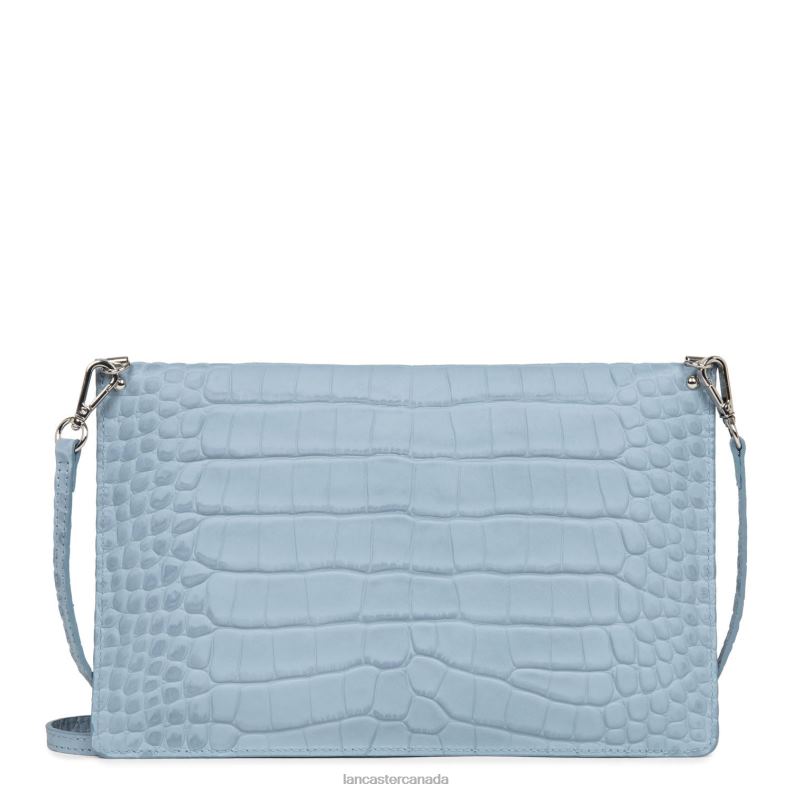 Women Clutch Exotic Croco 4J6H1170 Bag Bleu Cendre Lancaster Paris