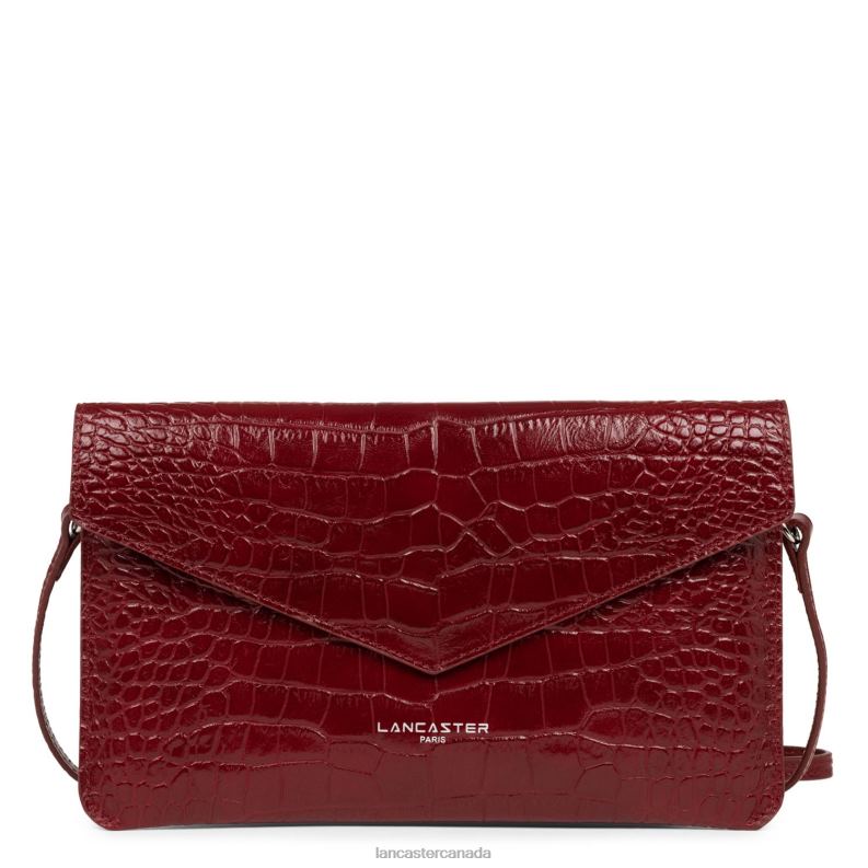 Women Clutch Exotic Lezard & Croco Fr 4J6H1256 Bag Carmin Lancaster Paris