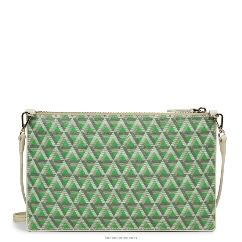 Women Clutch Ikon 4J6H1174 Bag Vert Prairie-Beige Lancaster Paris