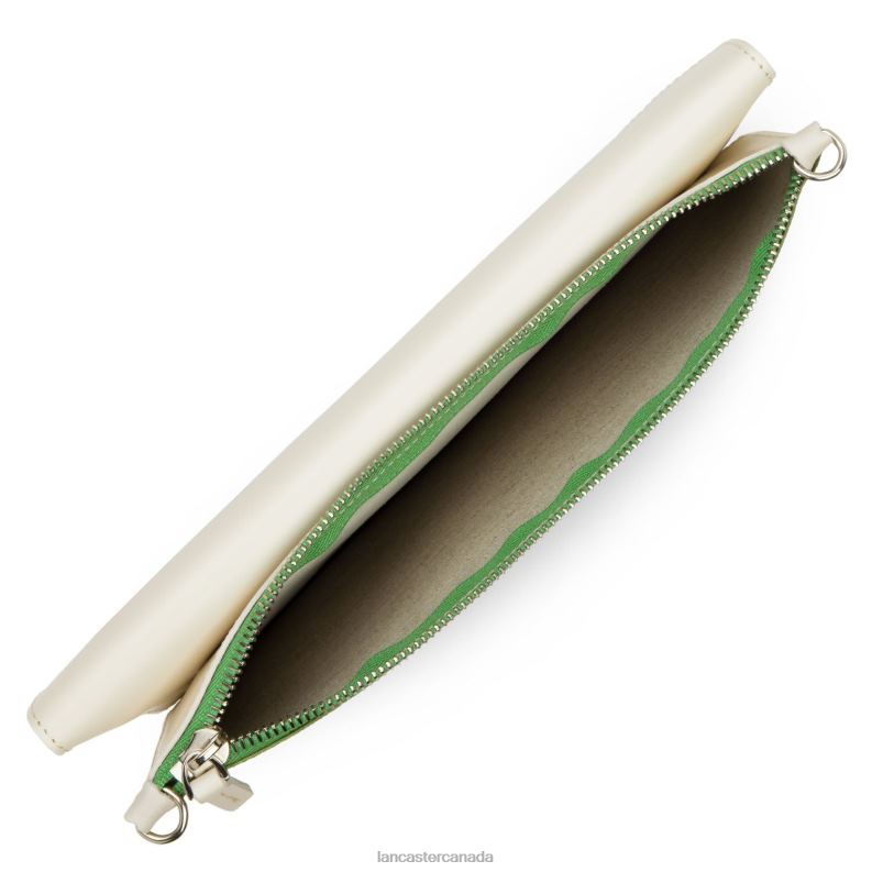 Women Clutch Ikon 4J6H1174 Bag Vert Prairie-Beige Lancaster Paris
