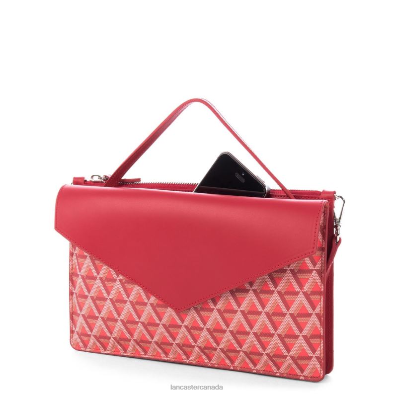 Women Clutch Ikon 4J6H1176 Bag Rouge Lancaster Paris