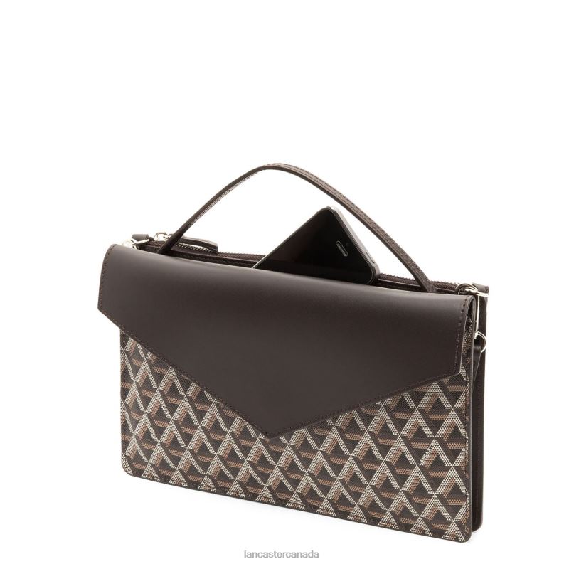 Women Clutch Ikon 4J6H1178 Bag Marron Lancaster Paris