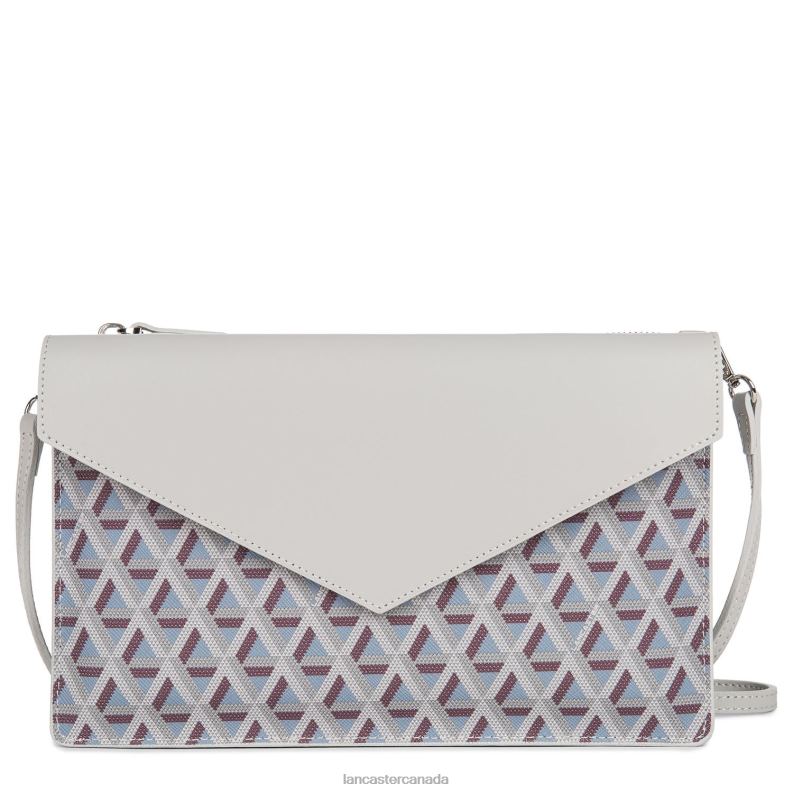 Women Clutch Ikon 4J6H1181 Bag Bleu Ardoise-Gris Perle Lancaster Paris