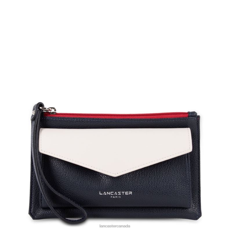 Women Clutch Maya 4J6H1135 Bag Bleu Fonce-Ecru-Rouge Lancaster Paris