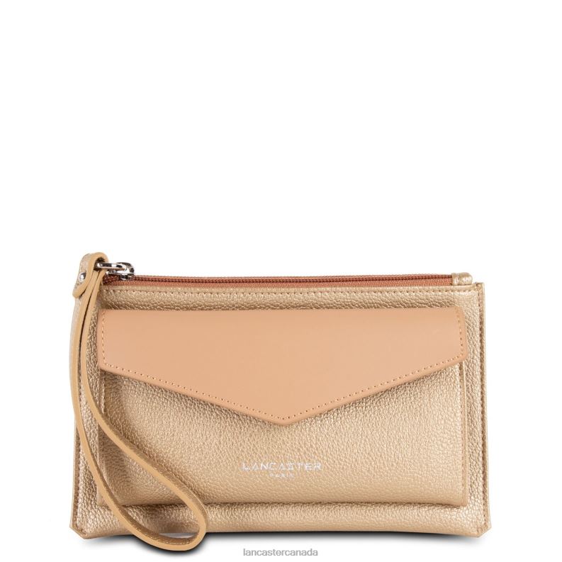 Women Clutch Maya 4J6H1138 Bag Or Mat-Naturel-Camel Lancaster Paris