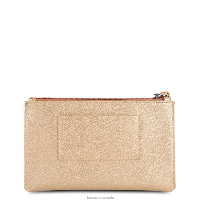Women Clutch Maya 4J6H1138 Bag Or Mat-Naturel-Camel Lancaster Paris