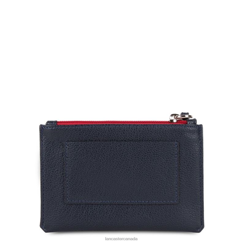 Women Clutch Maya New 4J6H1222 Bag Bleu Fonce-Ecru-Rouge Lancaster Paris