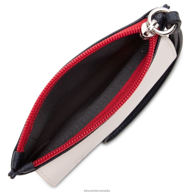 Women Clutch Maya New 4J6H1222 Bag Bleu Fonce-Ecru-Rouge Lancaster Paris