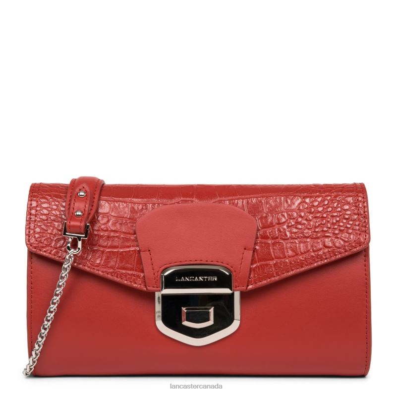 Women Clutch Parisienne Sophia 4J6H1245 Bag Rouge Croco Lancaster Paris