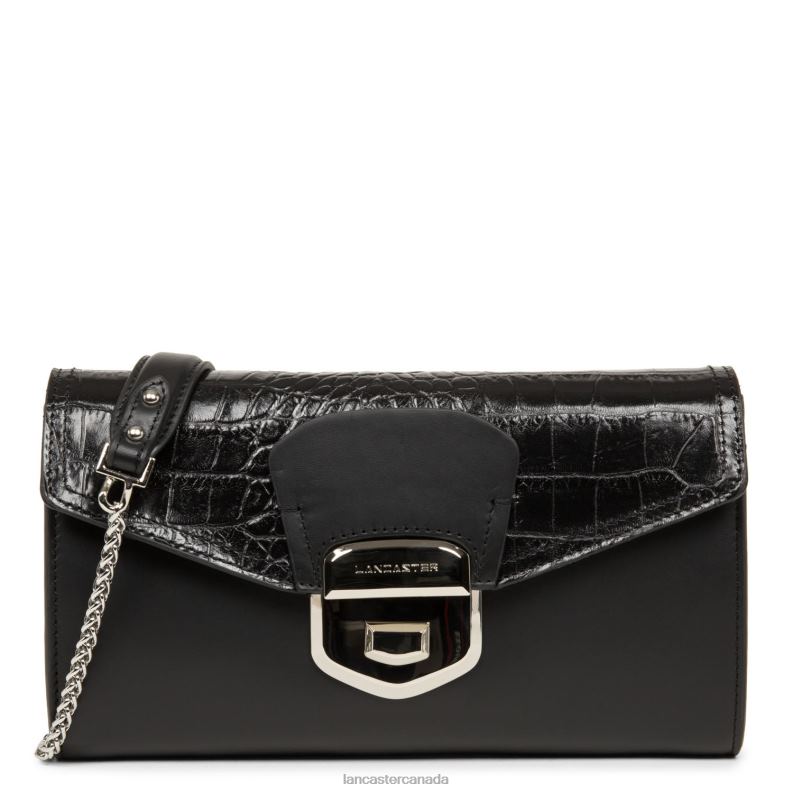 Women Clutch Parisienne Sophia 4J6H1247 Bag Noir Croco Lancaster Paris