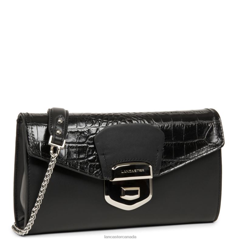 Women Clutch Parisienne Sophia 4J6H1247 Bag Noir Croco Lancaster Paris