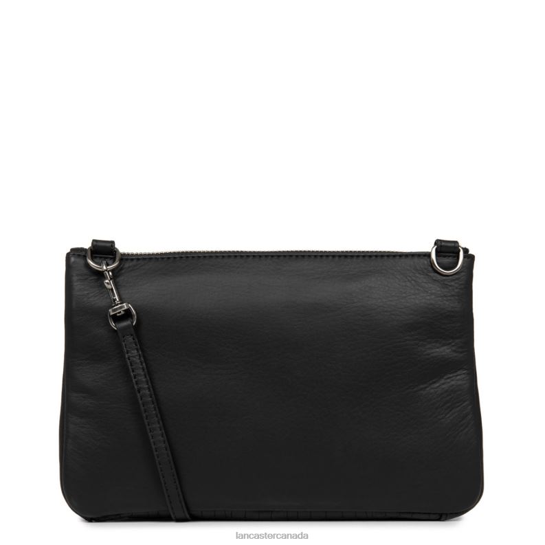 Women Clutch Soft Vintage Nova 4J6H1100 Bag Noir Croco Lancaster Paris