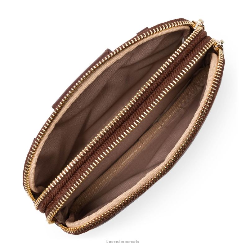 Women Double Clutch Dune 4J6H1264 Bag Chataigne Lancaster Paris