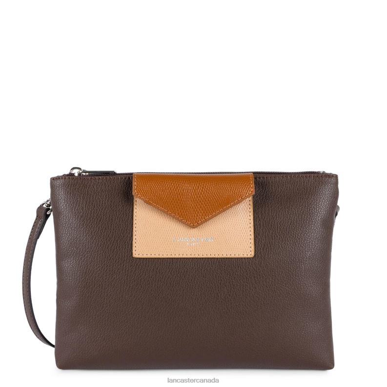 Women Double Clutch Maya 4J6H689 Bag Marron-Naturel-Camel Lancaster Paris