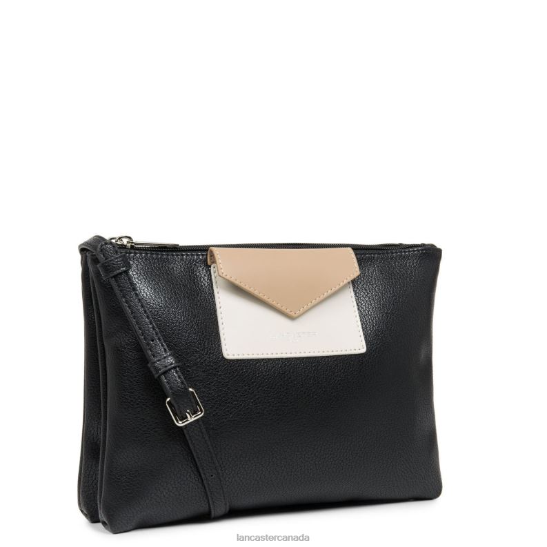 Women Double Clutch Maya Lightweight 4J6H645 Bag Noir-Ecru-Nude Lancaster Paris