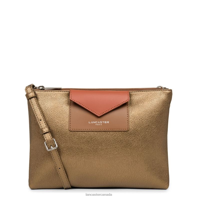 Women Double Clutch Maya Lightweight 4J6H650 Bag Bronze-Camel-Potiron Lancaster Paris