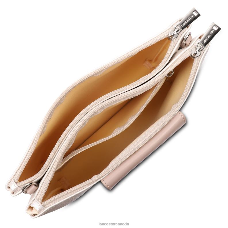 Women Double Clutch Maya New 4J6H660 Bag Nacre-Blanc-Nude Lancaster Paris