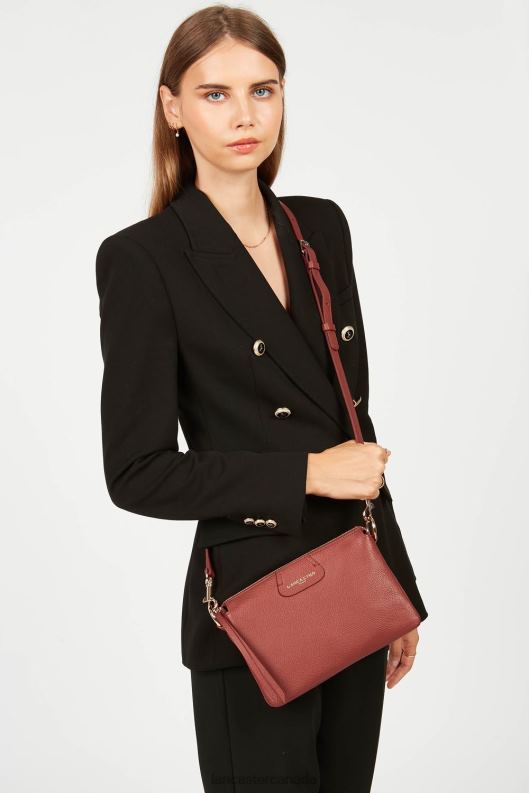 Women M Clutch Dune New 4J6H969 Bag Bois Rouge Lancaster Paris