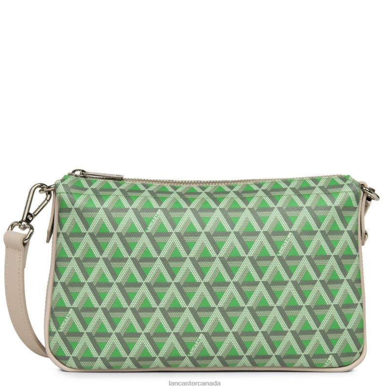 Women M Clutch Ikon 4J6H1115 Bag Vert Prairie-Beige Lancaster Paris
