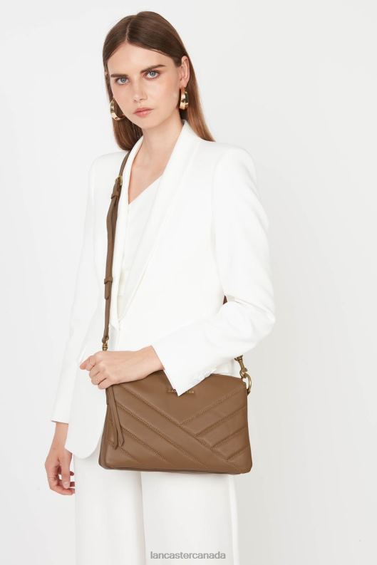 Women M Clutch Soft Matelasse 4J6H1233 Bag Camel Lancaster Paris