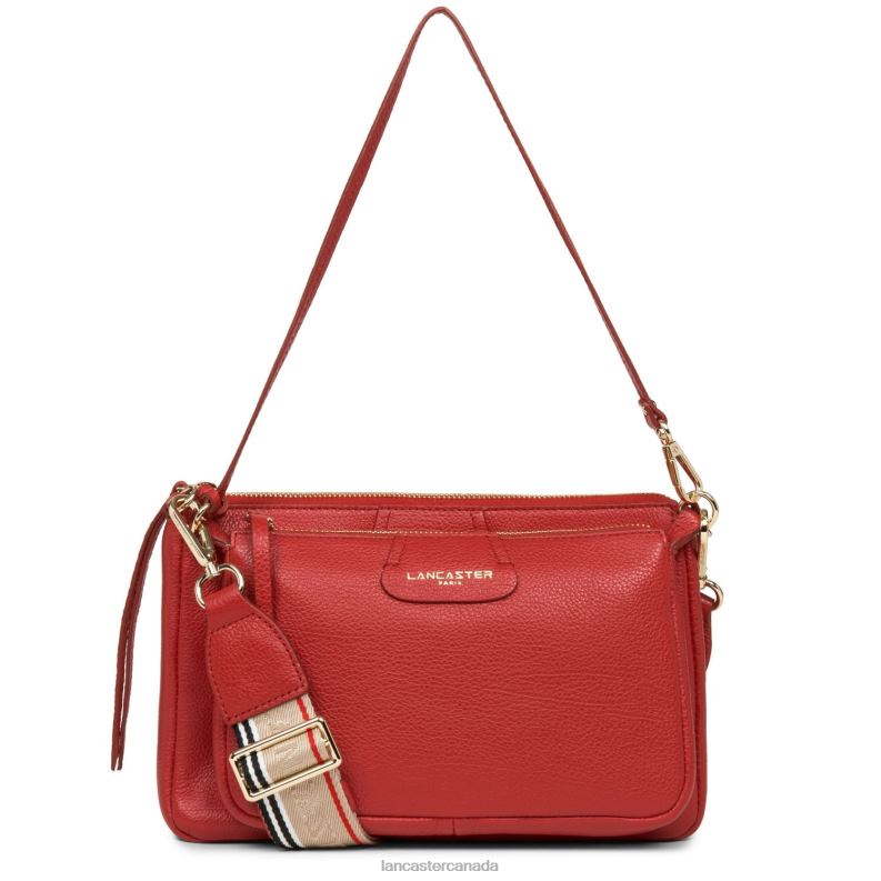 Women M Double Clutch Dune 4J6H1000 Bag Rouge Lancaster Paris