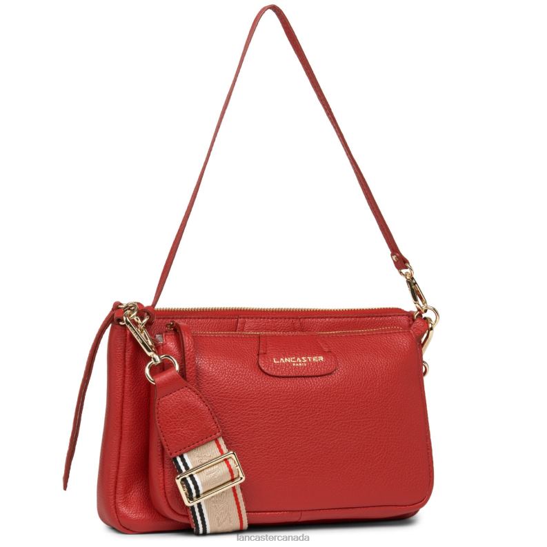 Women M Double Clutch Dune 4J6H1000 Bag Rouge Lancaster Paris