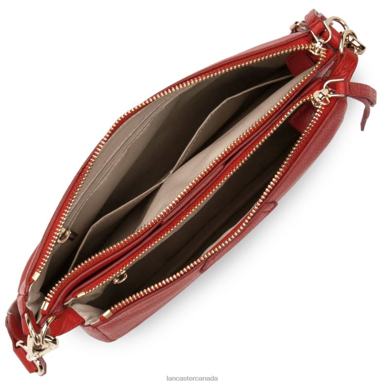Women M Double Clutch Dune 4J6H1000 Bag Rouge Lancaster Paris
