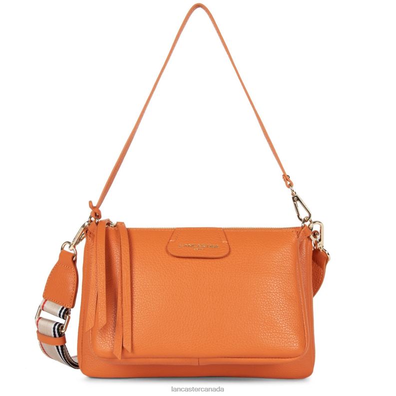 Women M Double Clutch Dune 4J6H1011 Bag Orange Lancaster Paris