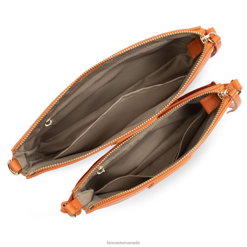 Women M Double Clutch Dune 4J6H1011 Bag Orange Lancaster Paris