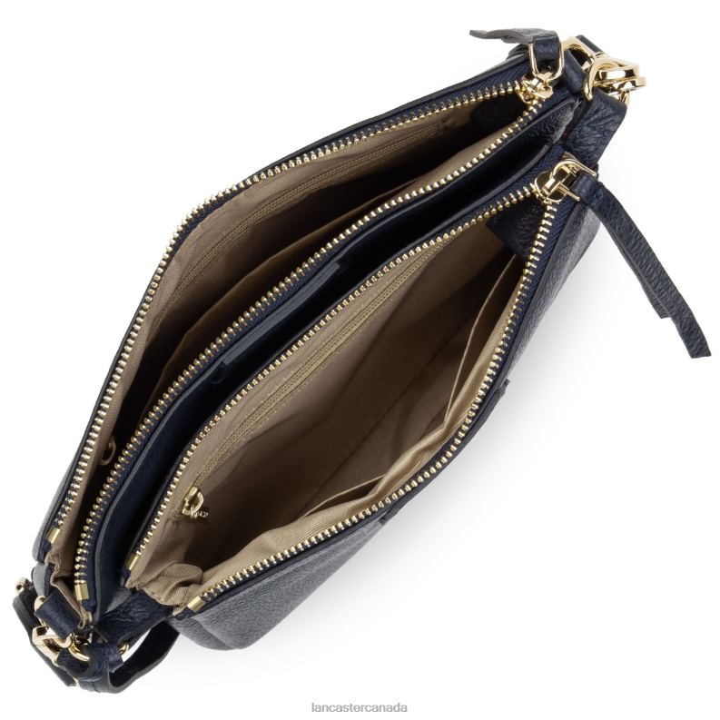 Women M Double Clutch Dune 4J6H1013 Bag Bleu Fonce Lancaster Paris
