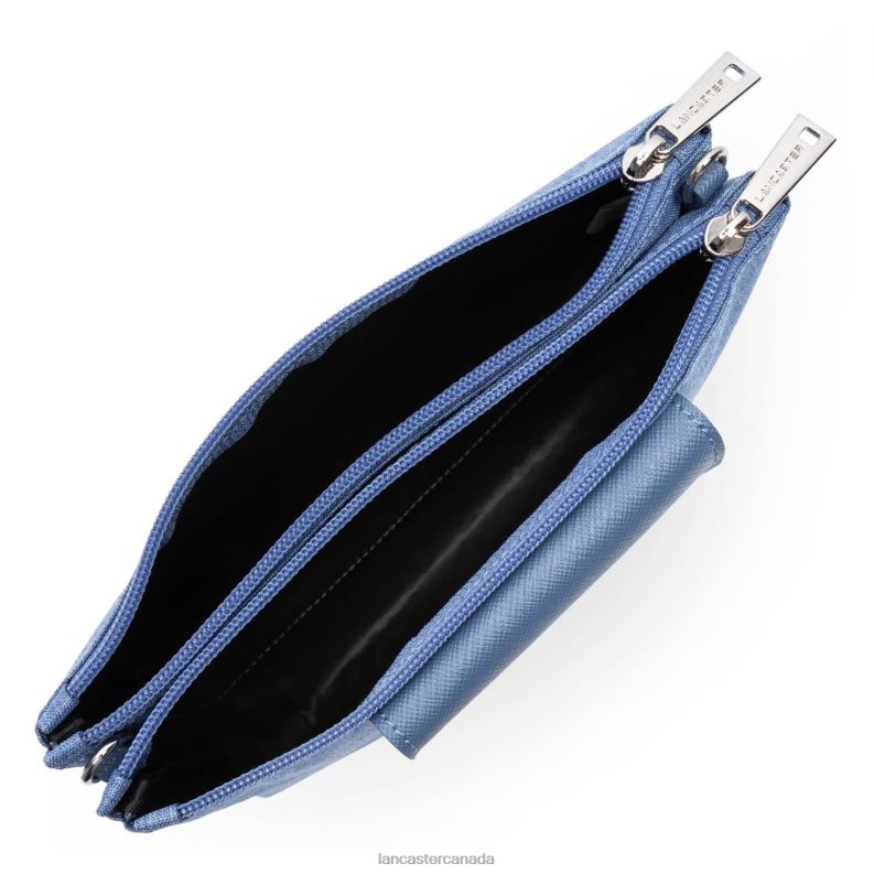 Women M Double Clutch Smart Kba 4J6H3946 Bag Bleu Stone Lancaster Paris