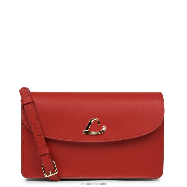Women Small Clutch City Philos 4J6H1063 Bag Rouge Lancaster Paris