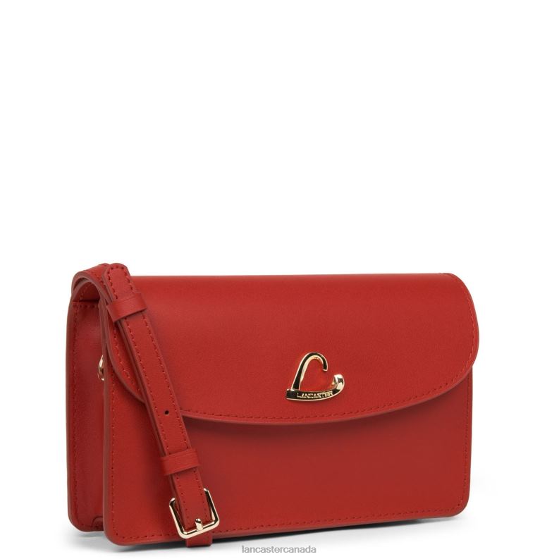 Women Small Clutch City Philos 4J6H1063 Bag Rouge Lancaster Paris