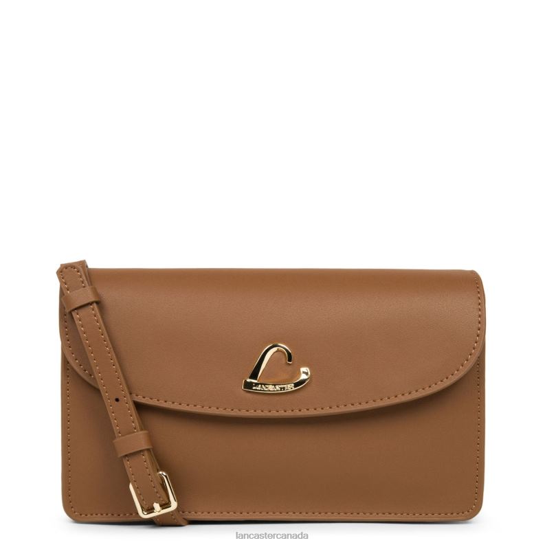 Women Small Clutch City Philos 4J6H1064 Bag Noisette Lancaster Paris