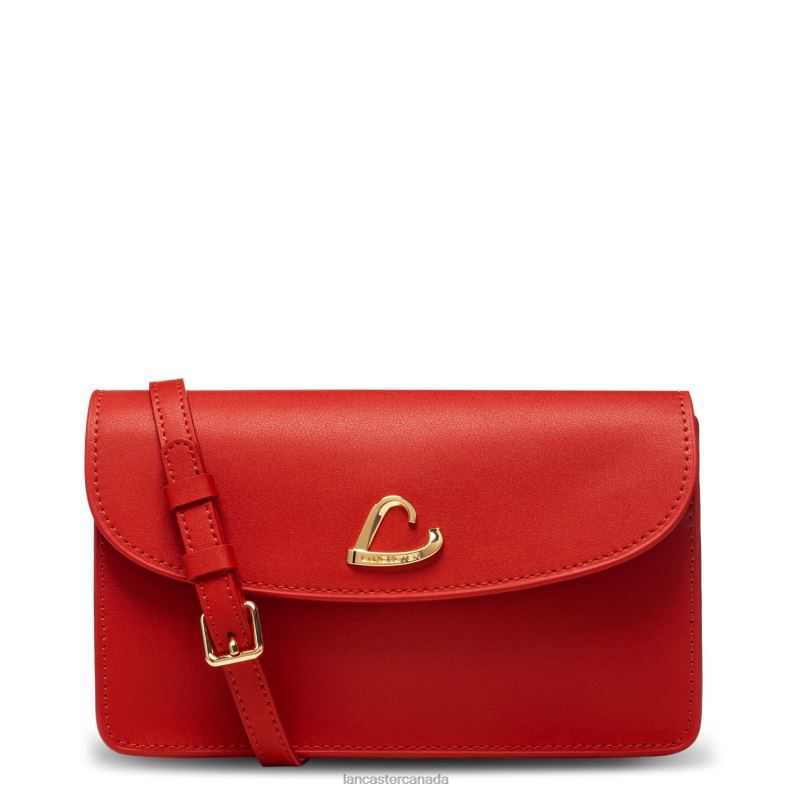 Women Small Clutch City Philos 4J6H1069 Bag Vermillon Lancaster Paris