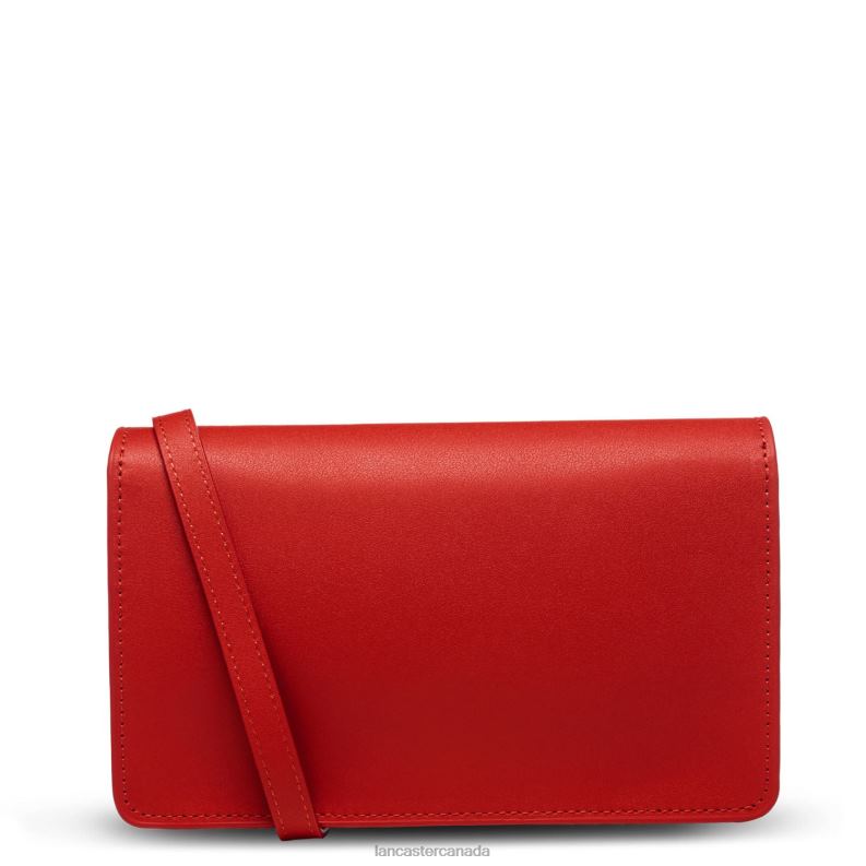 Women Small Clutch City Philos 4J6H1069 Bag Vermillon Lancaster Paris