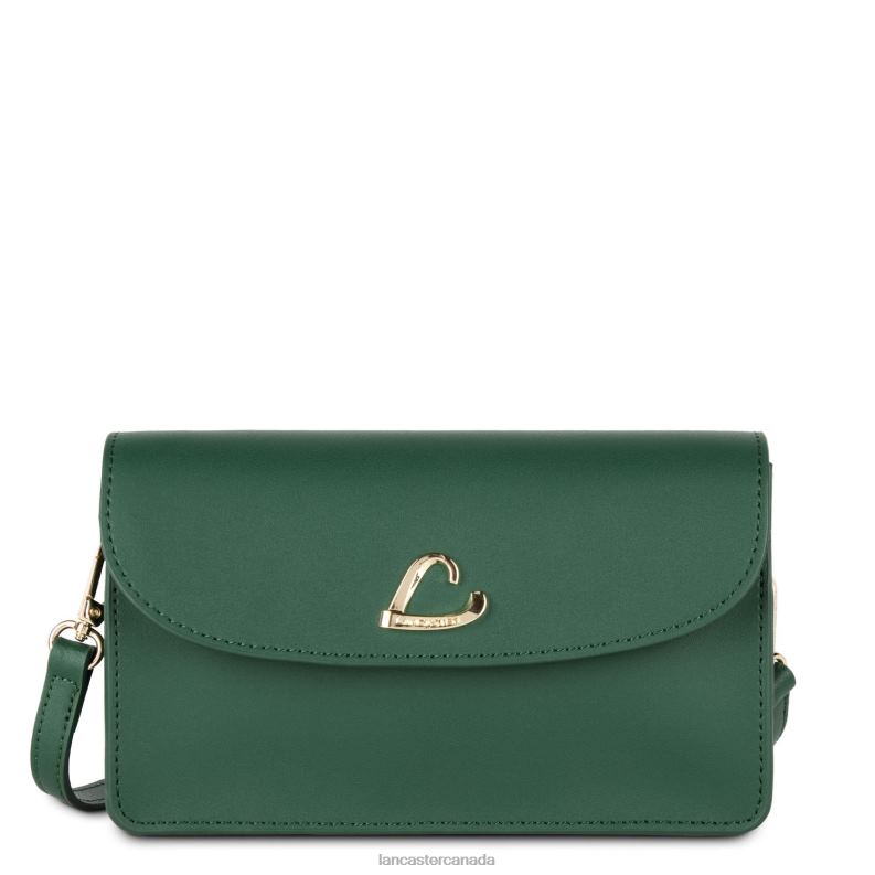 Women Small Clutch City Philos 4J6H1071 Bag Vert Pin Lancaster Paris