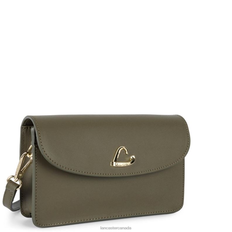 Women Small Clutch City Philos 4J6H1075 Bag Kaki Lancaster Paris